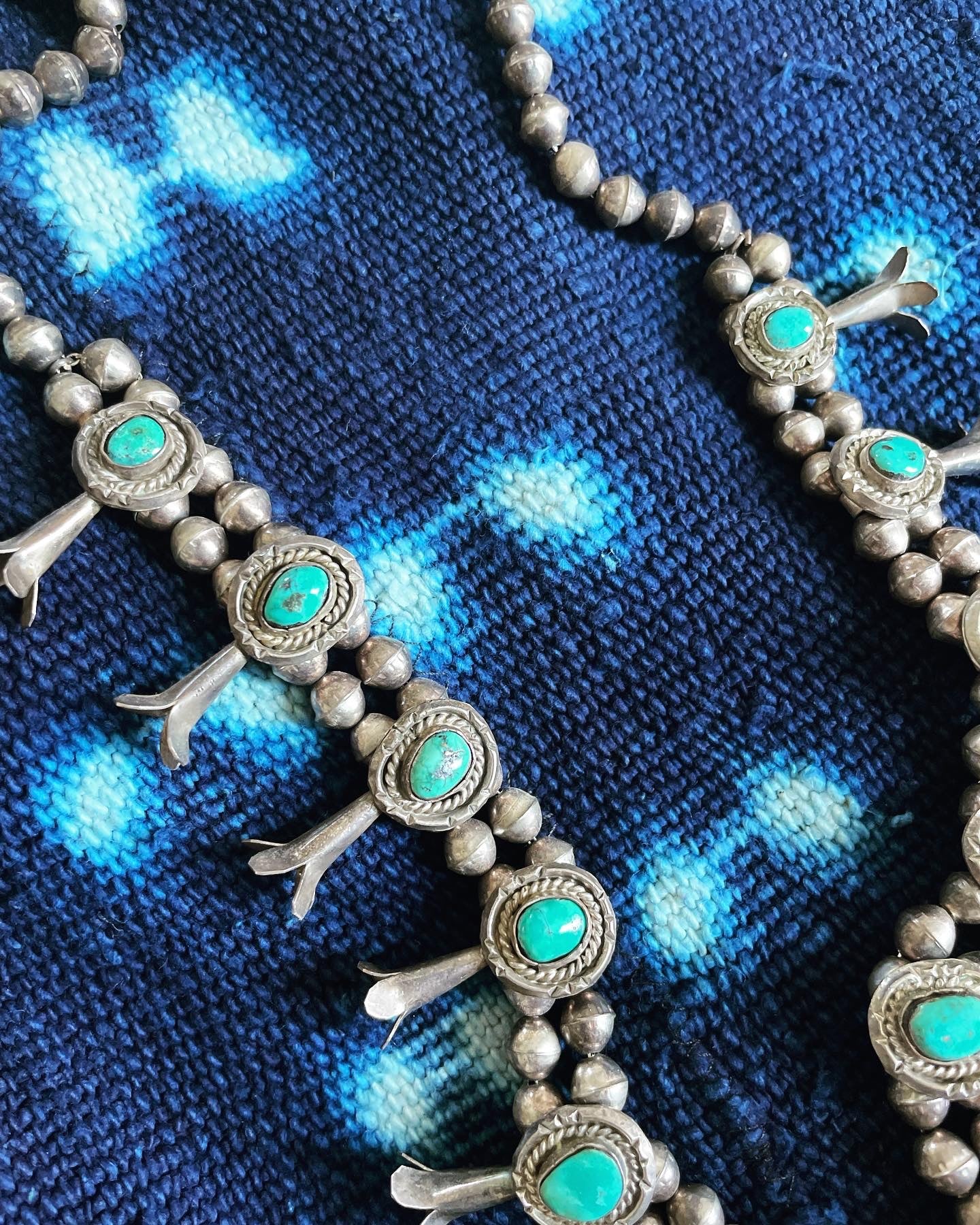 Vtg. Turquoise Squash Blossom