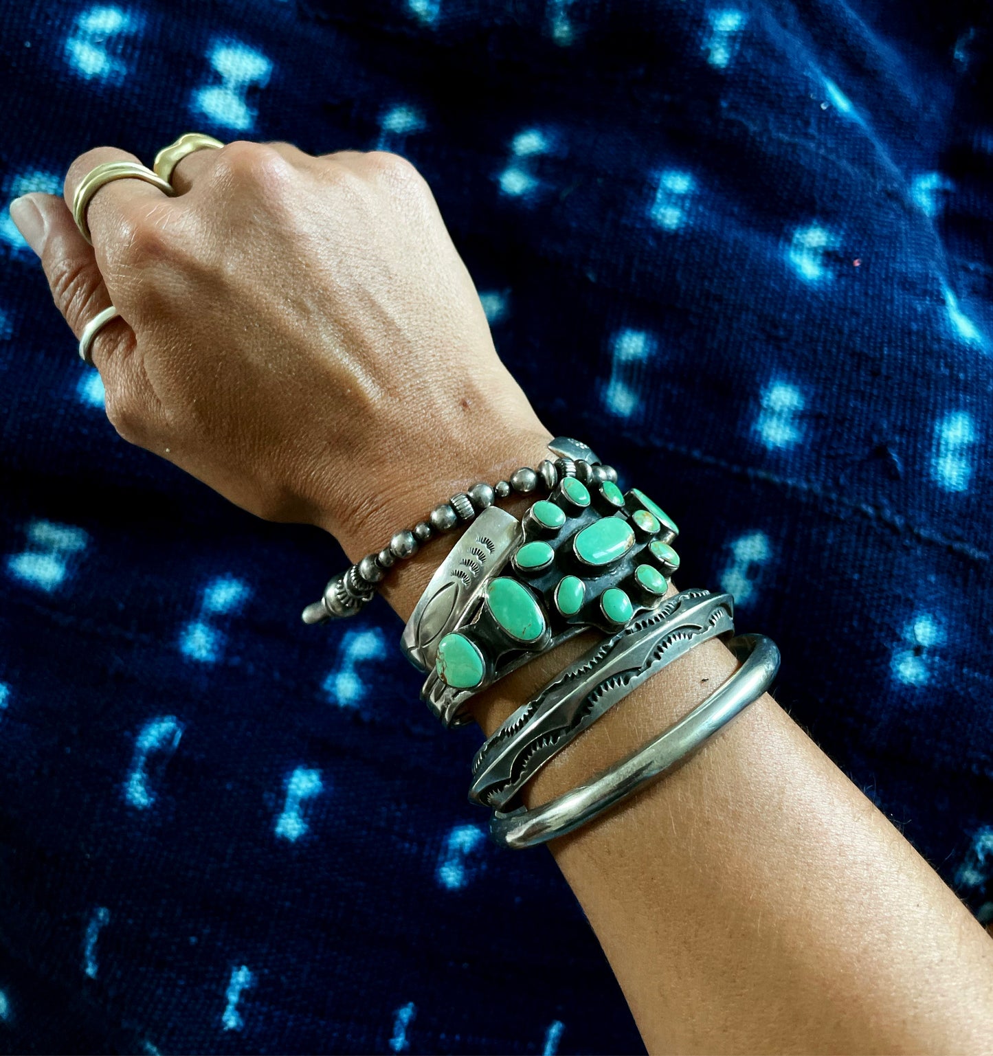 Vtg. Turquoise Cluster Cuff