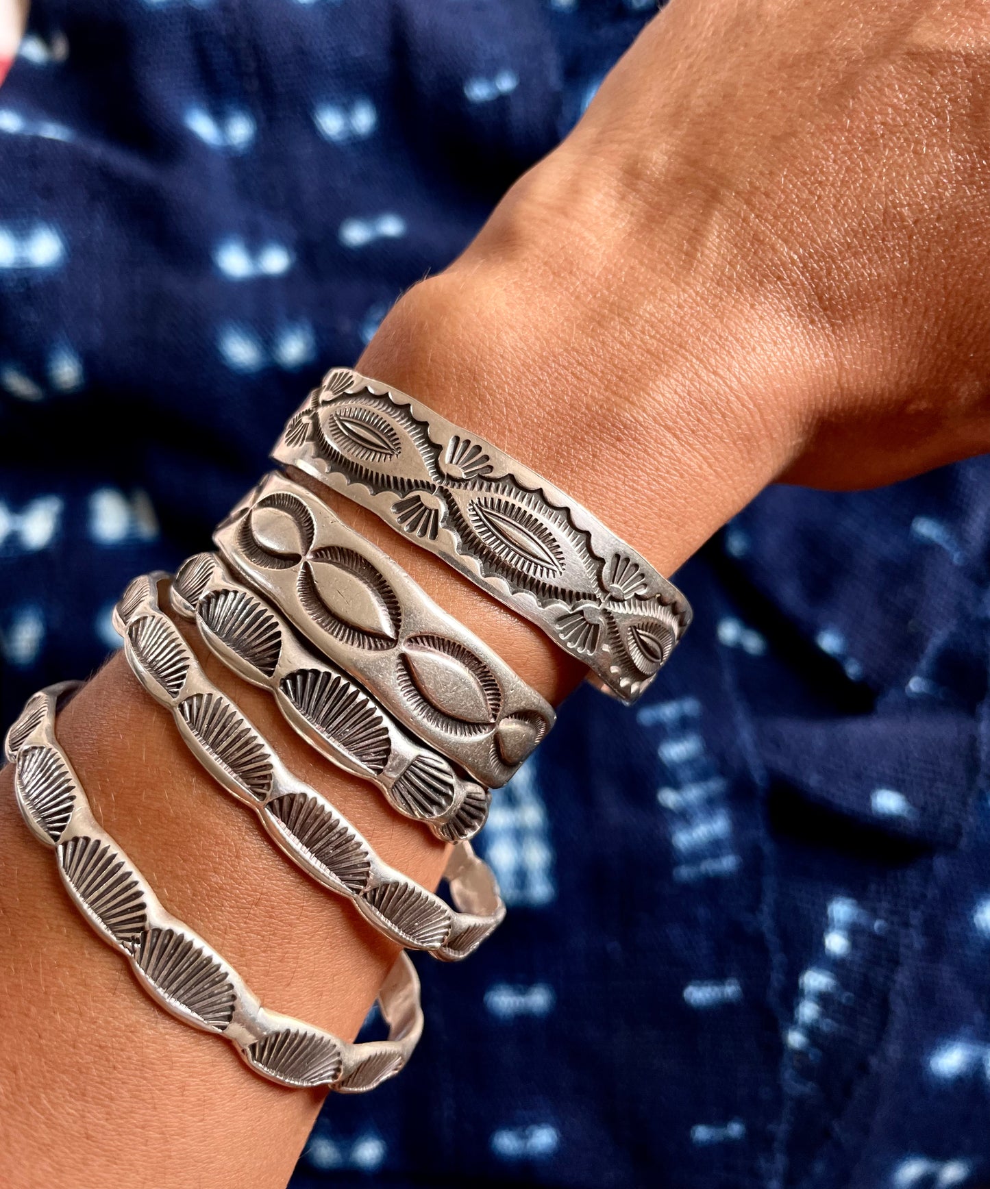 Vtg. Heavy Stamped Cuff