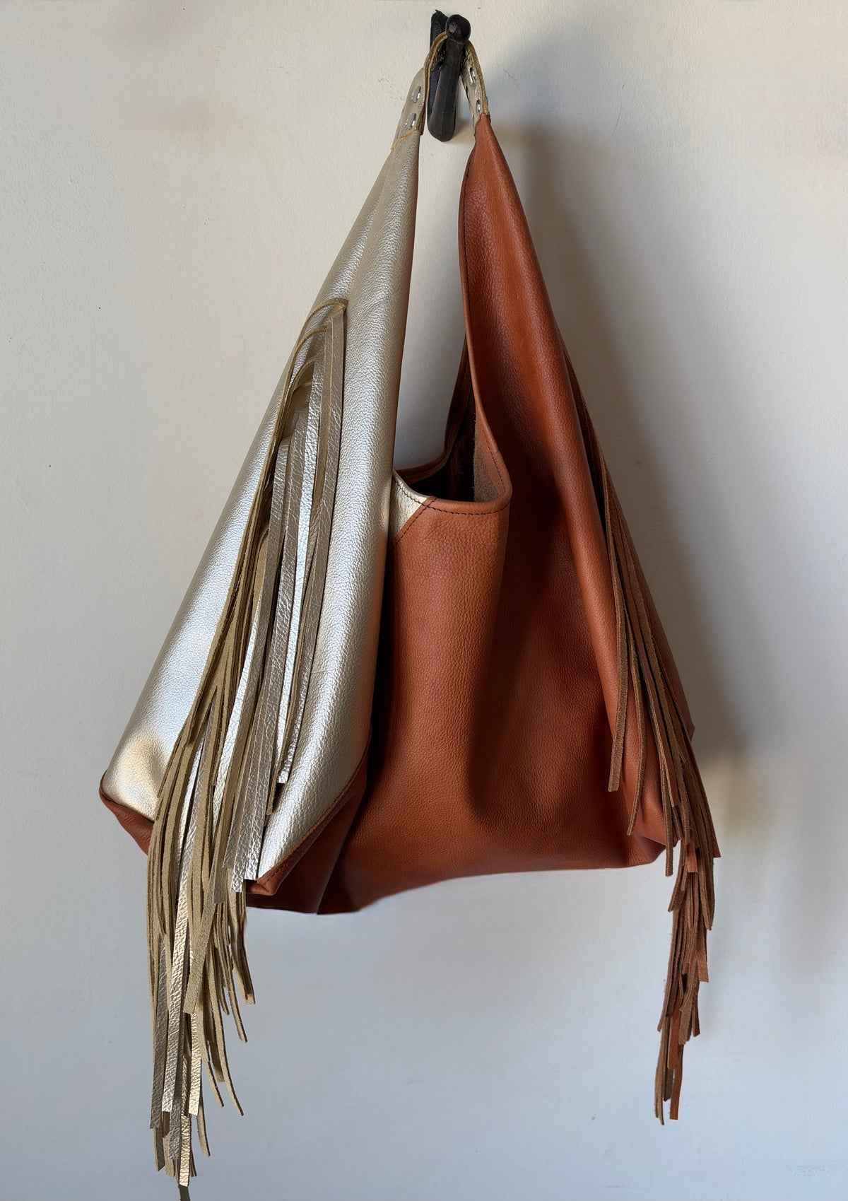 The Moni Fringe in Platinum Caramel