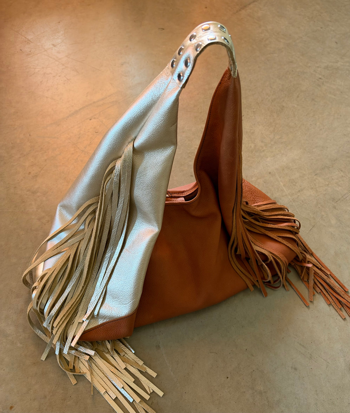 The Moni Fringe in Platinum Caramel