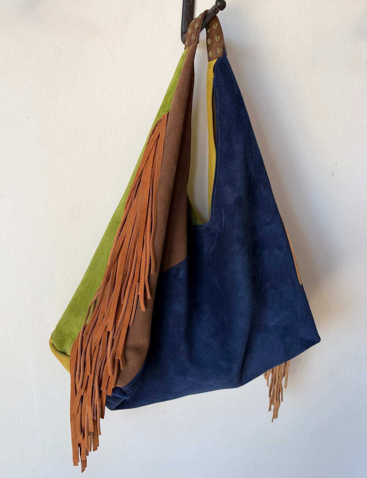The Moni Fringe in Suede Color-Block