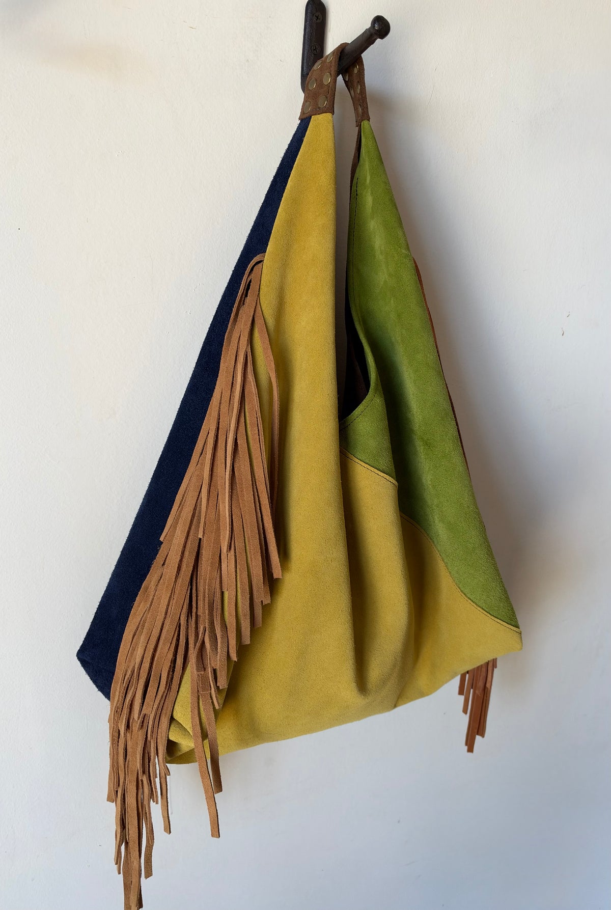 The Moni Fringe in Suede Color-Block