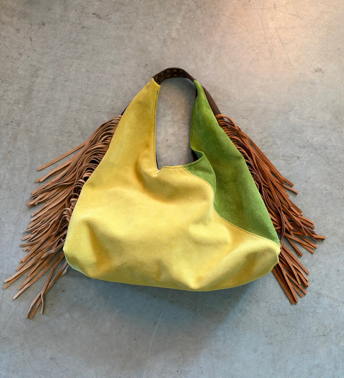 The Moni Fringe in Suede Color-Block