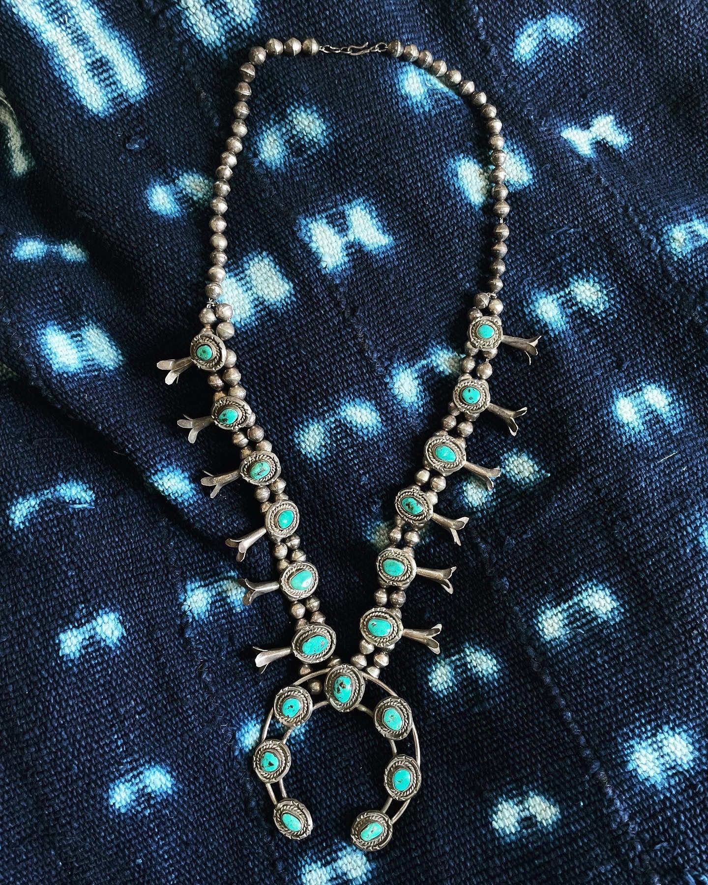 Vtg. Turquoise Squash Blossom