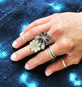 MOP & Tortoise Shell Flower Ring
