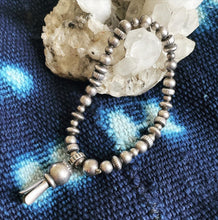 Silver Pearl & Squash Blossom Bracelet