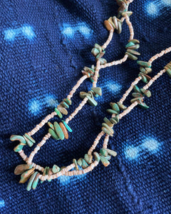 Extra Long Turq Chunks & Heishi Beaded Neckless
