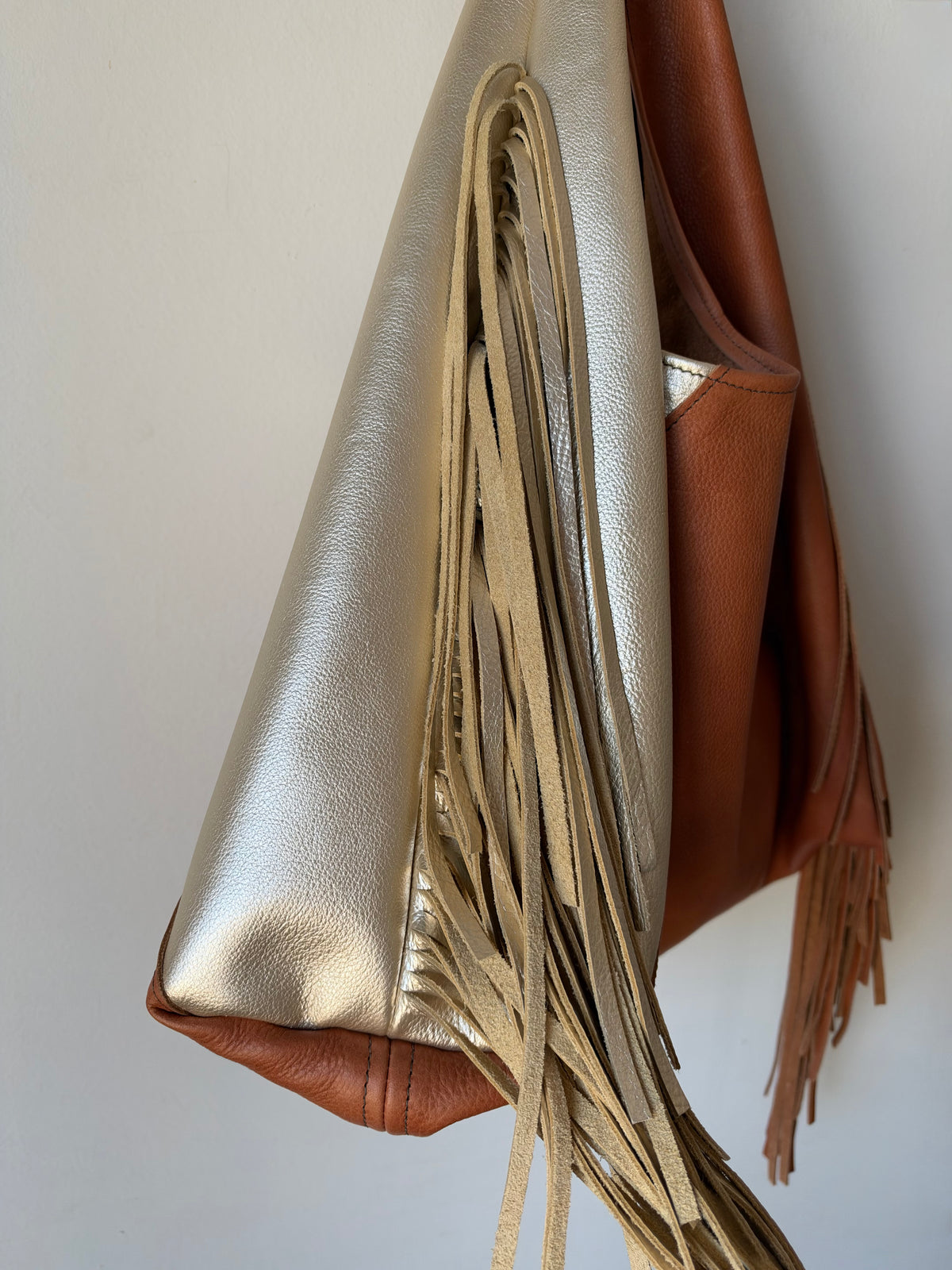 The Moni Fringe in Platinum Caramel